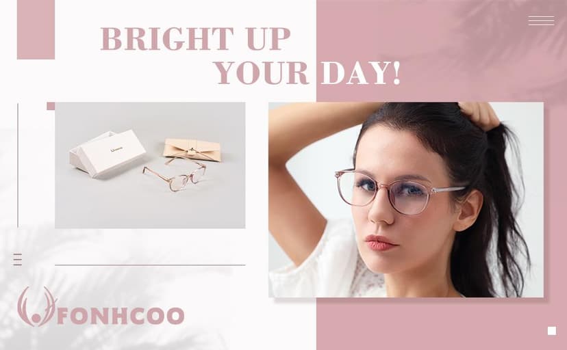 FONHCOO Blue Light Blocking Glasses Women Men Computer Eyeglasses,TR90 Fashion Round Transparent Anti Blue Light Glasses with Anti Eyestrain & UV Glare for Gaming & Reading (Flesh Pink)