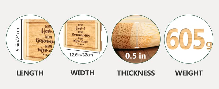 New Beginnings Gifts for Women Men Couple New Homeowner Closing New Apartment Essentials New Memories House Warming Gift New Home 2026,Engraved Cutting Board New Home Gift Ideas B0DS43P1D8