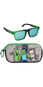 ARKAID Official Minecraft Boys Sunglasses | UV400 | One Size Fits Most Kids