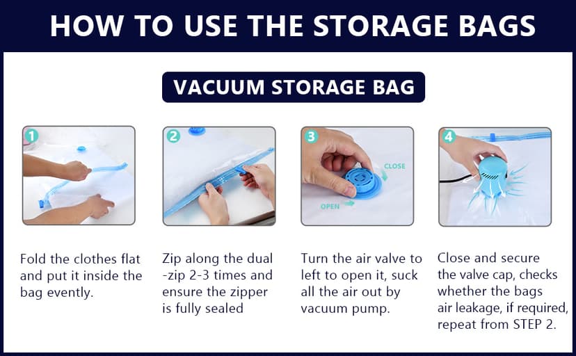 Vacuum Seal Bags for Clothing with Electric Pump, 6 Pack (2 Jumbo 2 Large 2 Medium Vacuum Storage Bags) Space Bags Vaccine Vacuum Sealed Storage Bags for Travel Luggage Blankets Bedding