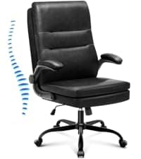 Ergonomic Office Chair,Ultra Thick Office Desk Chair with Adjustable Lumbar Support and Headrest,Spring Cushion,Rocking Function,Flip-up arms,Mesh Computer Chair for Home Office,Grey
