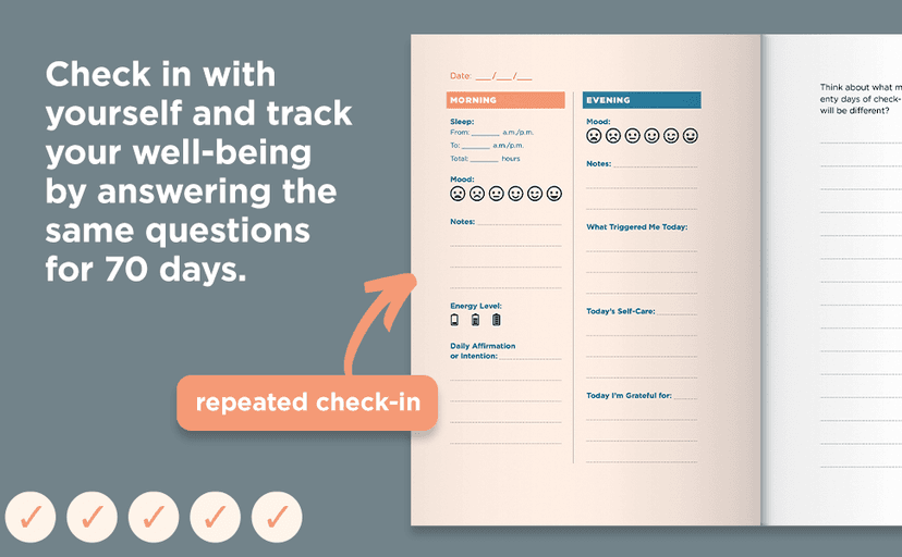 Mental Health Journal: Daily Check-In: 70 Days of Reflection Space to Track Your Moods, Intentions, and Well-Being