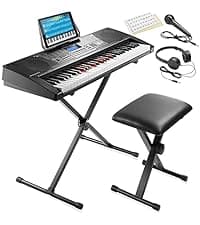 Ashthorpe 38-inch Beginner Acoustic Guitar Package (Black), Basic Starter Kit w/Gig Bag, Strings, Strap, Tuner, Pitch Pipe, Picks