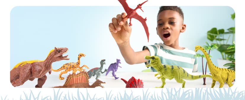 JOYIN Dinosaur Toys with Activity Play Mat & Storage Cage, 19 PCS Realistic Dinosaur Figures & Trees for Toddlers Kids Ages 3-5, Ideal for Boys and Girls Gift