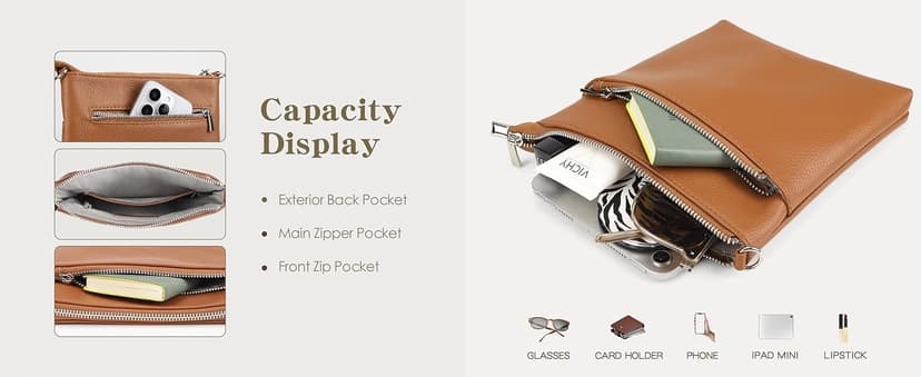 befen Genuine Leather Small Crossbody Purses for Women Travel Cross Body Bags Lightweight with Adjustable Shoulder Strap