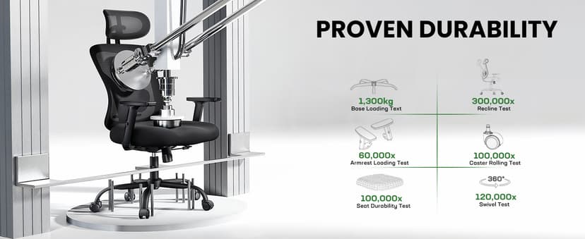 Marsail Ergonomic Office Chair Ergonomic Gaming Chair with Lumbar Support, 2D Headrest, Adjustable Armrests, Contoured Seat Cushion, Computer Desk Chair with Wheels for Home and Office