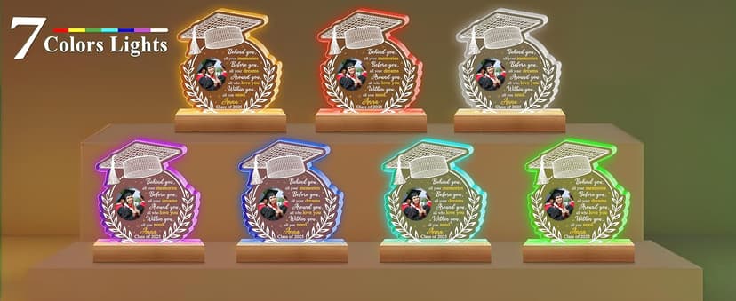 Hyturtle Personalized Graduation Night Light - Custom Photo Light Up Acrylic Plaque Lamp for Women - Inspirational Senior 2026 Graduation Gifts Her Him - College Grad Gifts - Graduation Gifts B0F291WN3G
