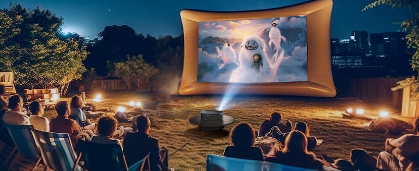 4K Projector with Wifi and Bluetooth, ELEPHAS Outdoor Movie Projector with NETFLIX/Prime Video/YouTube Built-in, 100,000+ Apps Supported, Video Projector Compatible with HDMI/USB/iOS/Android/Windows