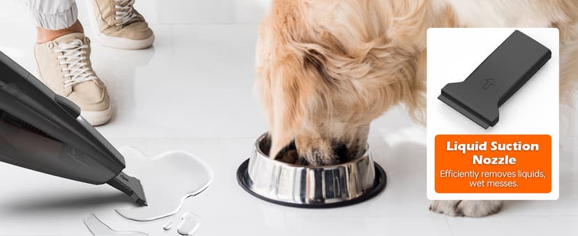 Viewmax Pet Hair Vacuum, Handheld Vacuum Cordless Rechargeable with LED, 10000Pa Suction, 20V Lightweight Portable Hand Vacuum with Multi-Nozzles & Washable HEPA Filter for Pet Hair, Car and Home