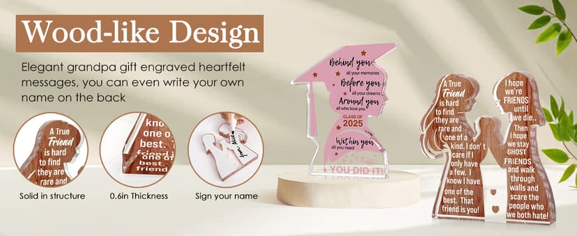 Friend Birthday Gifts for Women Friendship Best Friend Soul Sister Female Bestie BFF, Mothers Day Christmas Valentines Gifts Friends Forever Inspirational Cheer up Thank You Friend Plaque