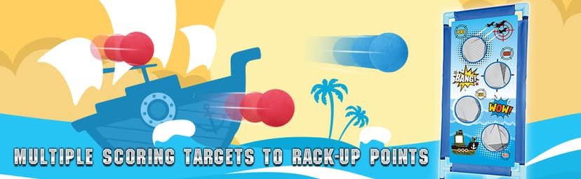 YEEBAY Shooting Game Toy for Age 6, 7, 8,9,10+ Years Old Kids, Boys - 2pk Air Guns & Shooting Target & 24 Foam Balls - Ideal Gift - Compatible with Toy Guns