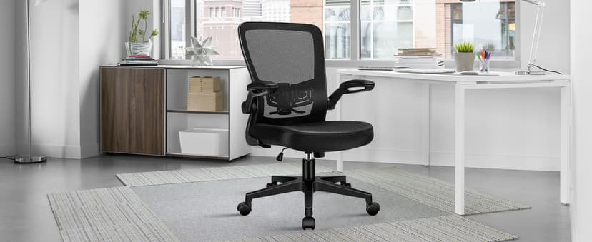 KLASIKA Desk Chairs with Wheels, Ergonomic Mesh Office Chair Adjustable Height and Swivel Lumbar Support Home Office Chair with Flip Up Armrests (8PK)