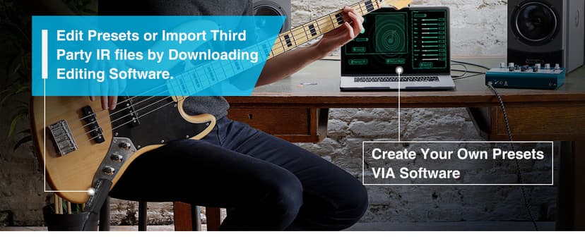 LEKATO Micro Guitar Headphone Amp Bass Guitar Headphone Amplifier with Multi Effects - Amp Models, IR Loading, Tuner, Rechargeable Electric Headphone Amplifier Delay Reverb Chorus Overdrive Portable