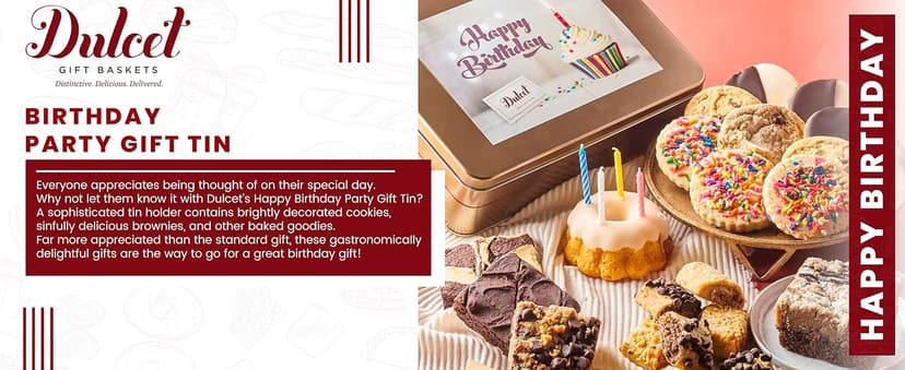 Dulcet Gift Basket – Premium Freshly Gourmet Baked Goods – Gift Basket for All Types of Special Occassions - Assorted Variety of Tastes with Delicious Brownies, Crumb Cakes Rugelah, and Muffins.