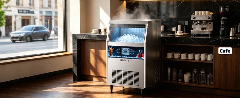 Commercial Ice Maker Machine, 300 lbs/24h with 70 lbs Storage, 126 Ice Cubes in 15 Mins, ETL FCC, Under Counter Ice Maker with LED Display, 24H Timer, Smart Reminder, for Cafe Bar Restaurant