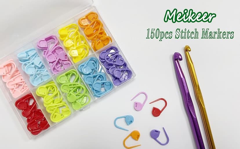 150 Pieces Knitting Crochet Locking Stitch Markers Stitch Needle Clip Counter 10 Colors (Color Ship Randomly)