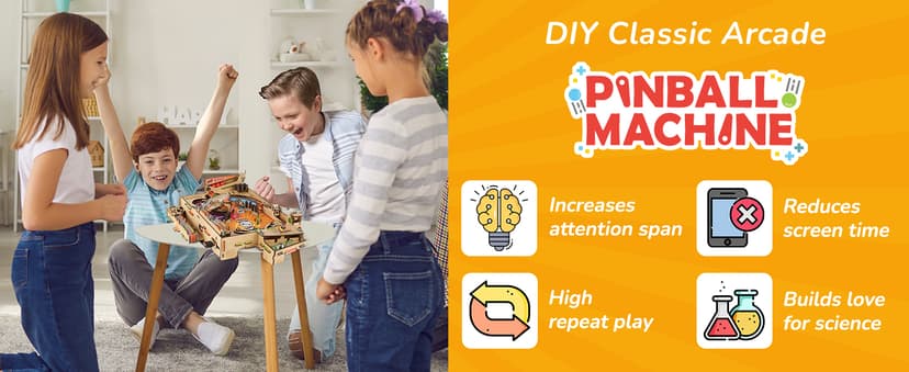 Smartivity DIY Pinball Machine Toy for Ages 8-99 Year Old | Award Winning Arcade Game for Boys & Girls | Birthday Gift Ideas for Kids & Adults | STEM Toys I Fun Family & Party Game