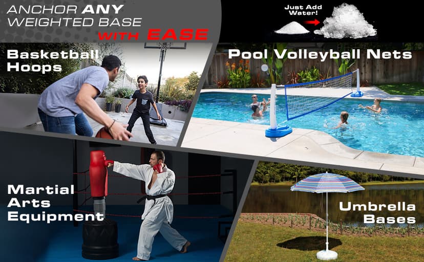 GoSports Sand Gel Weighted Base Filler for Indoor/Outdoor Basketball Hoops, Umbrella Bases, & More - 16 oz, Just Add Water