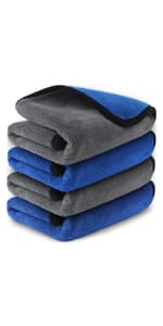 Airlab Microfiber Towels for Cars Wash Drying Thick Plush Cleaning Cloth Auto Detailing Super Absorbent for Interior & Exterior Lint Free, Streak Free, 16" X 16", 800 GSM, Pack of 4