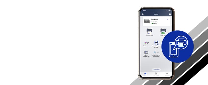 Brother HL-L2405W Wireless Compact Monochrome Laser Printer with Mobile Printing, Black & White Output | Includes Refresh Subscription Trial(1), Works with Alexa