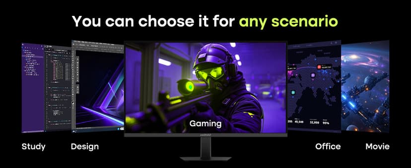 Amzfast 27" 240Hz 1ms FPS Gaming Monitor, Fast VA FHD 1080P, Adaptive Sync, HDR 400, 4000:1 Contrast, 125% sRGB, Built-in Speaker, HDMI 2.0 & DP 1.4 with DP Cable, VESA