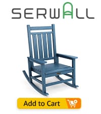 SERWALL Oversized Outdoor Rocking Chair Set of 2, HDPE Rocker for Adults, Patio Rocking Chairs for Porch, Blue