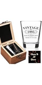 30th Birthday Gifts for Men - Limited Edition Vintage 1996 Shot Glass with Wooden Box - Cheers To 30 Years Old, Finally 30th Birthday Party Decoration - Turning 30 Bday Gift for Men Brother Friend B0F2DW8MVT