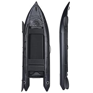 2 Person Inflatable Kayak Fishing PVC Kayak The Dimension 130'' *43'*11.8'' Inflatable Kayak Rescue Rubber Rowing Kayak with Pump Aluminum Alloy Seat Paddle Inflatable Mat, Repair Kit, Fin