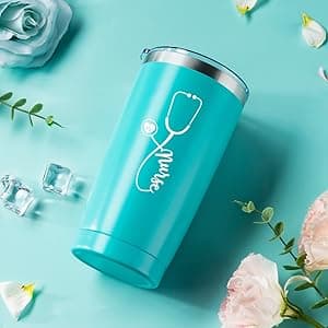 Nurse Gifts for Women, Rn Appreciation Gift Set Nurses Week Set Graduation Box Christmas Basket for Nurses Female Nursing Student with Canvas Beach Tote Bag Tumbler Keychain Teal