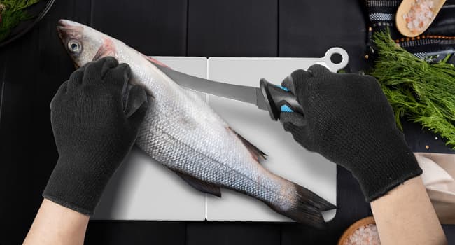 Fillet Knife Kit Combo, Fishing Knives and Honing Rod, Ultra-Sharp G4116 German Stainless Steel, Non-Slip Handle, Durable Storage Bag, Fishing Gifts for Men