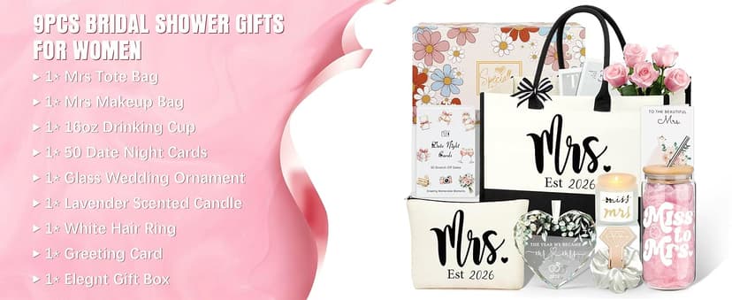 Bachelorette Gifts for Bride Engagement Wedding Presents Set for Women Her Mrs Wifey Bridal Shower Gifts for Bride To Be, Bride Gifts for Bachelorette Party B0FCMD3RCG
