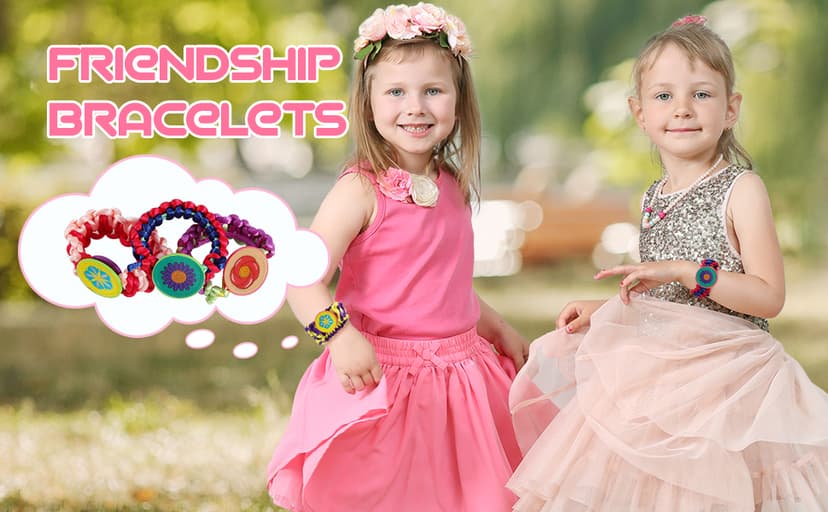 Friendship Bracelet Making Kit Toys, Ages 7 8 9 10 11 12 Year Old Girls Gifts Ideas, Birthday Present for Teen Girl, Arts and Crafts String Maker Tool, Bracelet DIY, Kids Travel Activity Set
