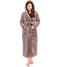 NY Threads Men's Hooded Fleece Bathrobe Plush Long Spa Robe