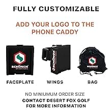 DESERT FOX GOLF Phone Caddy – Funny Quotes Golf Cart Phone Holder with Secure Strap for Hands-Free GPS & Golf Apps – Gifts for Men & Women B08N5GRX13