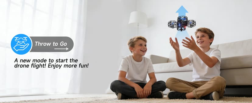 4DRC V18 Mini Drone for Kids Beginners, RC Quadcopter with 2 Control Modes, Headless Mode, Altitude Hold, Auto Hover, 3 Speeds, 3D Flips, LED Lights, 2 Batteries, Gift Toy for Boys