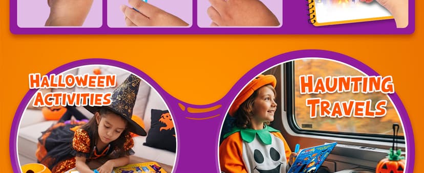 Halloween Boo Basket Stuffers for Toddlers, 4 Pack Halloween Water Coloring Books for Kids, Halloween Activities for Kids, Halloween Crafts for Toddlers, Toddler Travel Essentials, Toddler Gift Toys