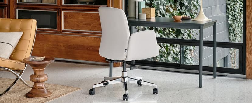 Branch Softside Mid Century Modern Office Chair, Boucle Fabric - Removable Arms with Luxury Cloud-Like Comfort - Adjustable Height - Integrated Lumbar Support - Oatmeal