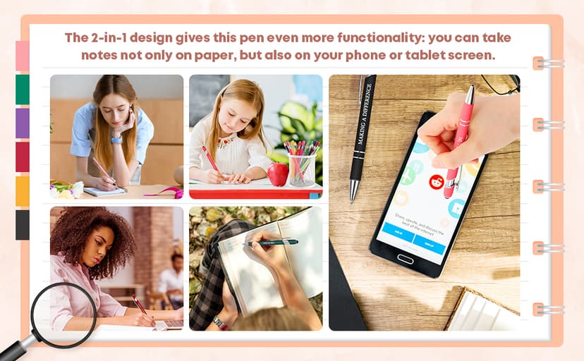 Rose Gold Funny Pens with Stylus Tip & Sayings for Back to School Essentials Home, Office, Teacher Supplies Zonon 12 Pcs Inspirational Pens, Motivational Ballpoint Pen Gifts for Women B0B4T388TH