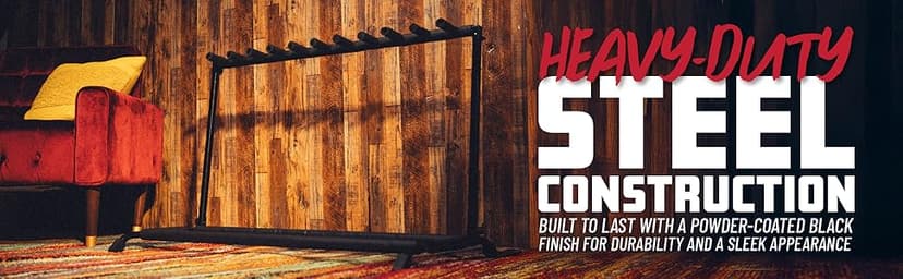 Rok-It Gator Multi Guitar Stand Rack with Folding Design, Holds up to 10 Electric or Acoustic Guitars (RI-GTR-RACK10)