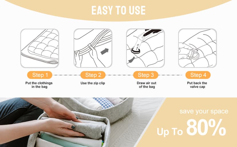 Combo 12 Pack Travel Vacuum Bags with Portable Electric Pump, Space Saver Vacuum Storage Bags for Clothing and Luggage, Travel Essentials