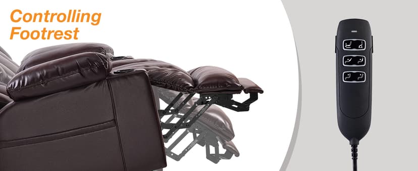 Triple Motor Large Power Lift Recliner Chair for Elderly with Heat and Massage, Lay Flat Lift Chairs for Seniors Infinite Position, Extended Footrest, USB Ports (Dark Brown)