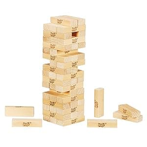 Hasbro Gaming Jenga Wooden Blocks Stacking Tumbling Tower Game | Party Games for Kids & Families | Stocking Stuffers | Ages 6+ (Amazon Exclusive)