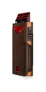 SEMORID Slim Aluminum Card Holder Wallet for Men, Durable Expandable Backplate, RFID Blocking Minimalist Metal Pop Up Wallet, Holds 12+ Cards Plus Cash (Black)