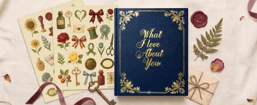 Fill in the Blank Book for Boyfriend Girlfriend, Personalized Anniversary, Christmas and Birthday Gifts for Men Women What I Love About You Book for Couples - Valentines Day Gifts for Him, Her