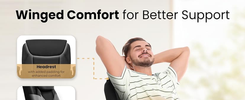 NEO CHAIR Desk Office Gaming Computer Chair Ergonomic Executive Mid-Back Leather with Adjustable Padded Flip-Up Armrests Cushion Wheels Swivel for Home Study Task (Black White)