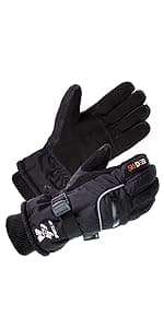 SKYDEER Waterproof and Windproof Genuine Deerskin Leather Ski Gloves with 150G 3M Thinsulate Insulation (SD8648T)