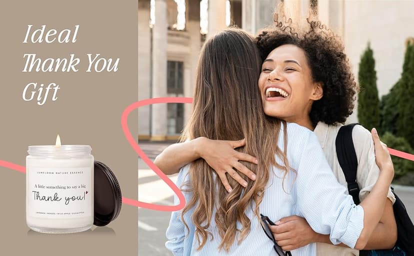 Thank You Gifts for Women, Men - 9oz Lavender Scented Soy Wax Candle - Thank You Candle, Hostess, Appreciation Gifts for Women, Teacher, Coworkers, Friend, Nurse, Boss, Christmas