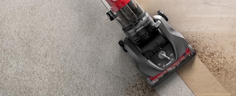 Hoover Rewind Pet Upright Bagless Vacuum Cleaner for Carpet and Hard Floors, Automatic Cord Rewind, Above Floor Cleaning Corded Vacuum Cleaners for Home Use, Gray