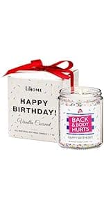 Lihome Happy Birthday Candle - Birthday Gifts for Women, Men, Mom, Dad, Sister, Teacher, Friends - Best Gifts for Her Ideas, Natural Soy Wax Vanilla Scented Candles