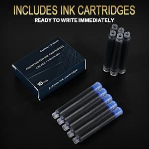 Fountain Pen with Fine Nib | Luxury Gold Finish, Smooth Ink Flow, Complete Set with Ink Cartridges, Converter & Sleeve | Ideal for Professionals, Office, Journaling, and Gifts